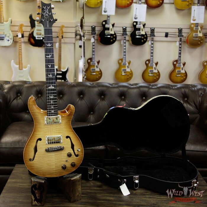 PRS Paul Reed Smith Flame Maple 10 Top Hollowbody II HB2 Piezo Ebony Fretboard Vintage Natural - Image 12