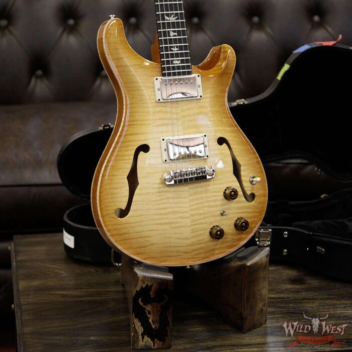 PRS Paul Reed Smith Flame Maple 10 Top Hollowbody II HB2 Piezo Ebony Fretboard Vintage Natural - Image 13