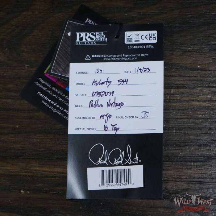 Paul Reed Smith PRS Core Series 10 Top McCarty 594 Rosewood Fingerboard River Blue Smokeburst - Image 10