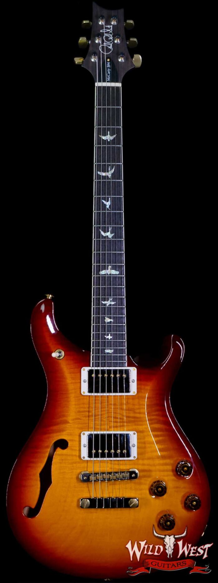 PRS Core 10 Top Flame Maple McCarty 594 Semi-Hollow Rosewood Fingerboard Dark Cherry Burst Wrap - Image 1