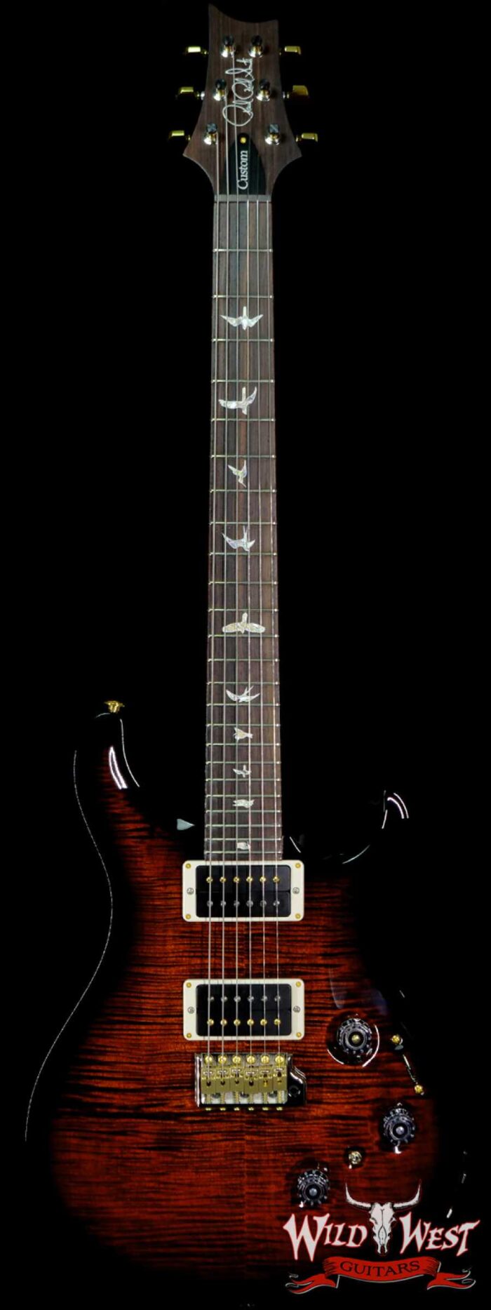 Paul Reed Smith PRS Core 10 Top Custom 24 Piezo P24 w/ Pattern Thin Neck Orange Tiger Smokewrap - Image 1