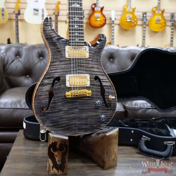 Paul Reed Smith PRS Core Flame 10 Top Hollowbody I HB1 12-String Rosewood Fingerboard Charcoal - Image 8