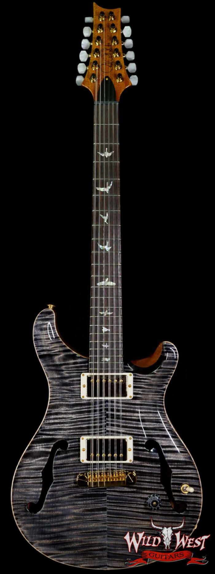 Paul Reed Smith PRS Core Flame 10 Top Hollowbody I HB1 12-String Rosewood Fingerboard Charcoal - Image 1