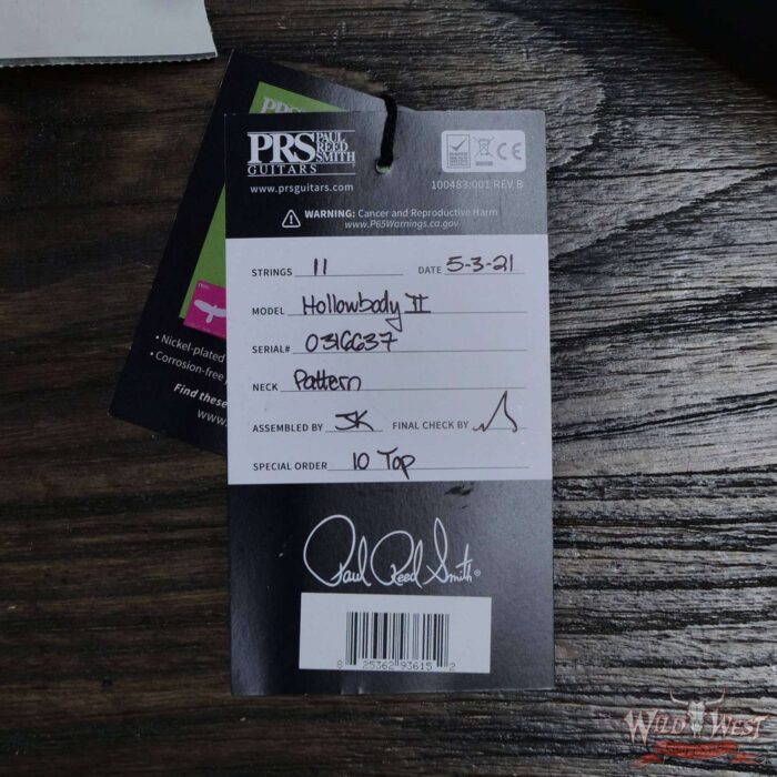 Paul Reed Smith PRS Core 10 Top Hollowbody II Piezo HB2P Rosewood Fingerboard Violet Sapphire Burst - Image 11