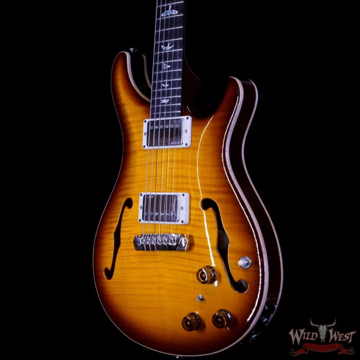 Paul Reed Smith PRS Core Flame Top Hollowbody II Piezo HB2 Rosewood Fingerboard Tobacco Burst - Image 2