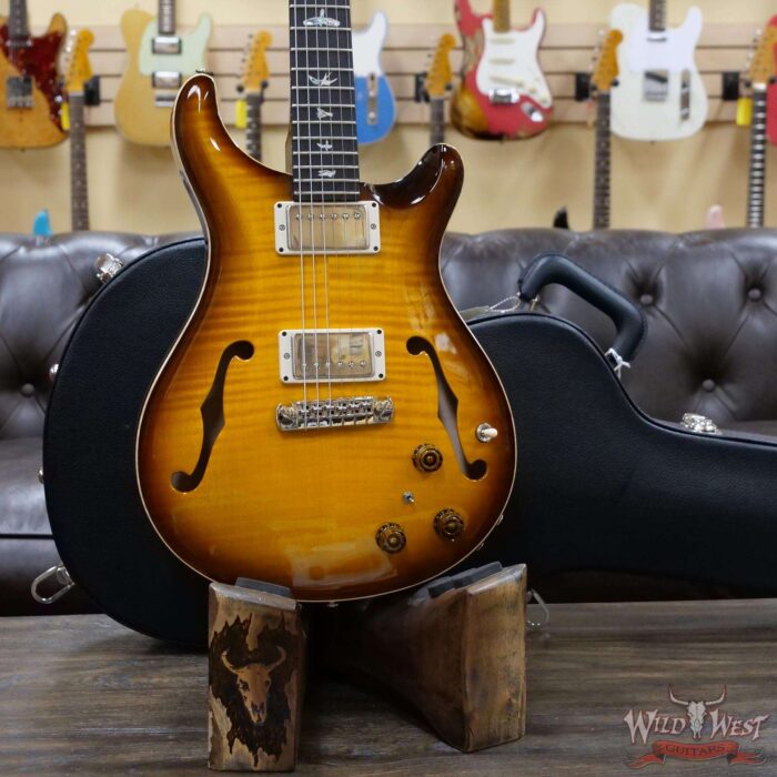 Paul Reed Smith PRS Core Flame Top Hollowbody II Piezo HB2 Rosewood Fingerboard Tobacco Burst - Image 8