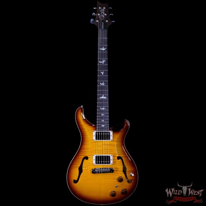 Paul Reed Smith PRS Core Flame Top Hollowbody II Piezo HB2 Rosewood Fingerboard Tobacco Burst - Image 3