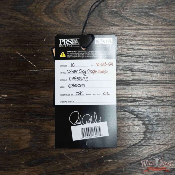 Paul Reed Smith PRS John Mayer Signature Model Silver Sky Maple Fingerboard Faded Black Tee Satin (2024 NEW COLOR) 7.60 LBS - Image 12