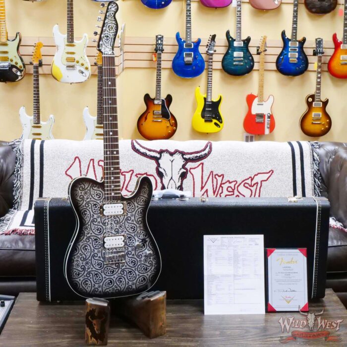 Fender Custom Shop Paul Waller Masterbuilt 1967 Telecaster Custom HH NOS Black Skull Paisley - Image 6