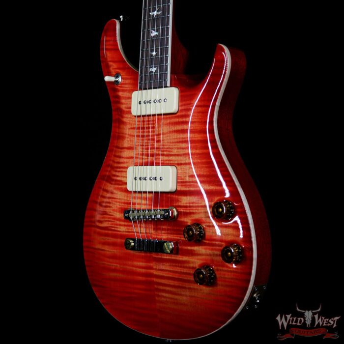 PRS McCarty 594 Soapbar P90 Flame Maple Top Rosewood Fingerboard Blood Orange - Image 2