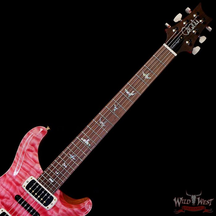 Paul Reed Smith PRS Wood Library 10 Top Quilt Modern Eagle V ME5 Flame Maple Neck Brazilian Rosewood Board Bonnie Pink 7.90 LBS (US Only / No International Shipping) - Image 4