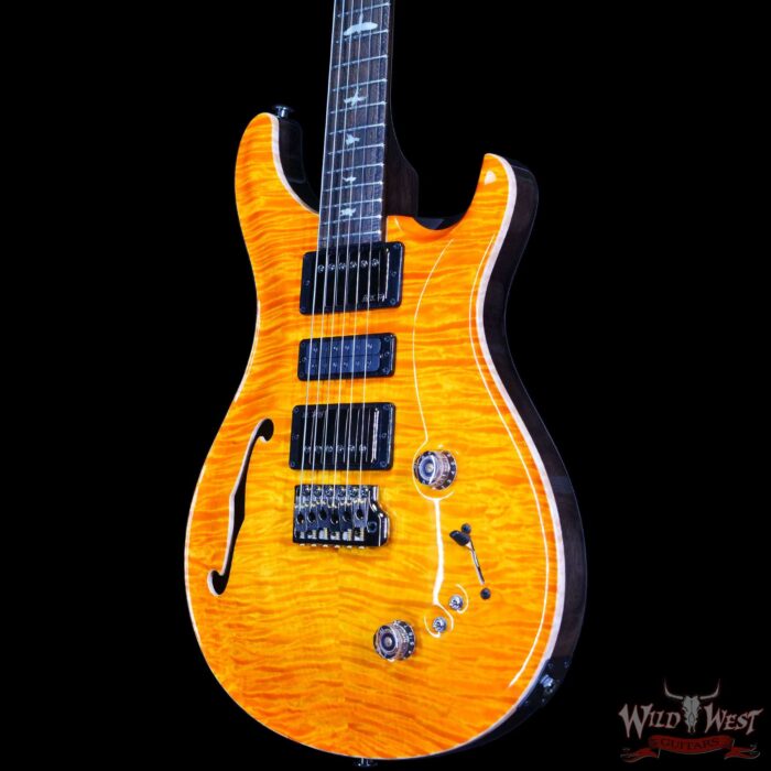 Paul Reed Smith PRS Private Stock PS#10083 Limited Edition Special Semi-Hollow Black Limba Back & Neck Ziricote Board Citrus Glow - Image 2