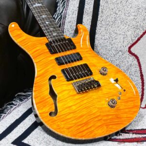 Paul Reed Smith PRS Private Stock PS#10083 Limited Edition Special Semi-Hollow Black Limba Back & Neck Ziricote Board Citrus Glow - Image 8
