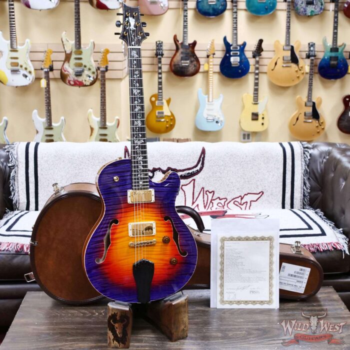 Paul Reed Smith PRS Private Stock # 11066 Singlecut Archtop II Brazilian Rosewood Fingerboard with Tree of Life Inlays Indian Ocean Sunset 5.65 LBS - Image 6