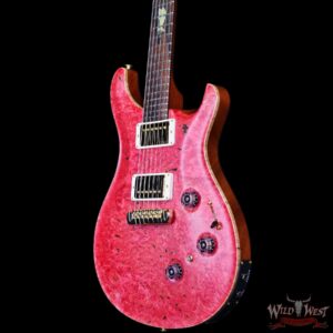 Paul Reed Smith PRS Private Stock # 11317 Custom 24 Piezo Stoptail Maple Burl Top Madagascar Rosewood Fingerboard Bonnie Pink 7.80 lbs - Image 2
