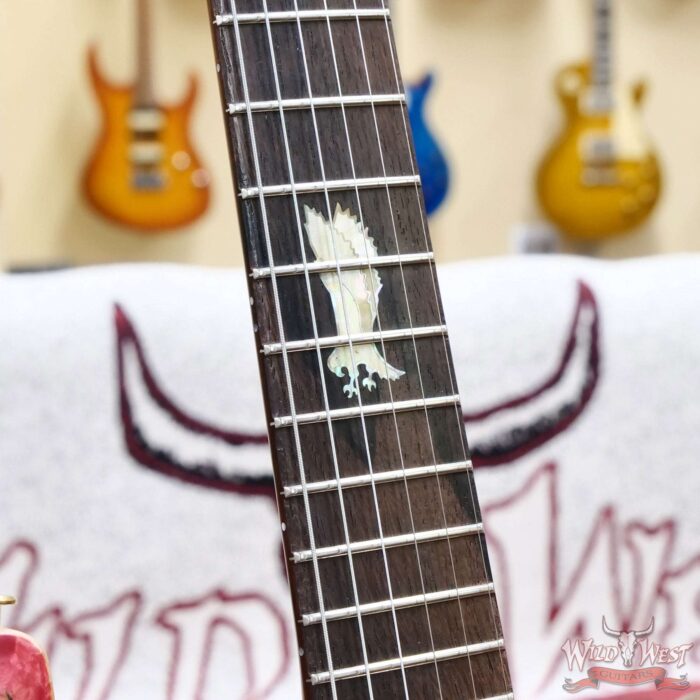 Paul Reed Smith PRS Private Stock # 11317 Custom 24 Piezo Stoptail Maple Burl Top Madagascar Rosewood Fingerboard Bonnie Pink 7.80 lbs - Image 8