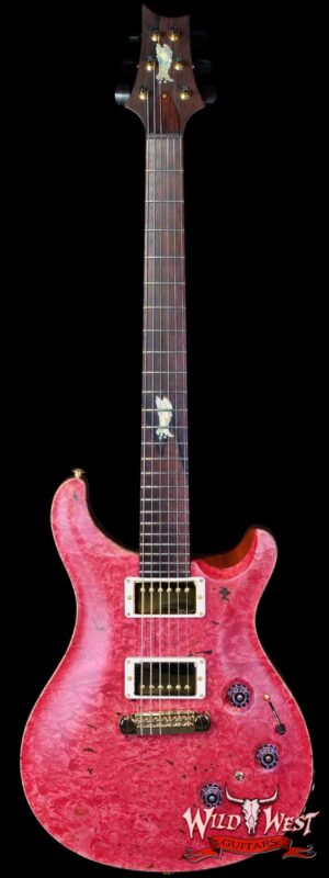 Paul Reed Smith PRS Private Stock # 11317 Custom 24 Piezo Stoptail Maple Burl Top Madagascar Rosewood Fingerboard Bonnie Pink 7.80 lbs