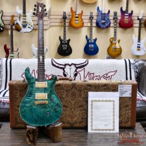Paul Reed Smith PRS Private Stock # 11320 Custom 24 Piezo Stoptail Burl Maple Top Madagascar Rosewood Fingerboard Bahamian Blue 7.95 lbs - Image 6