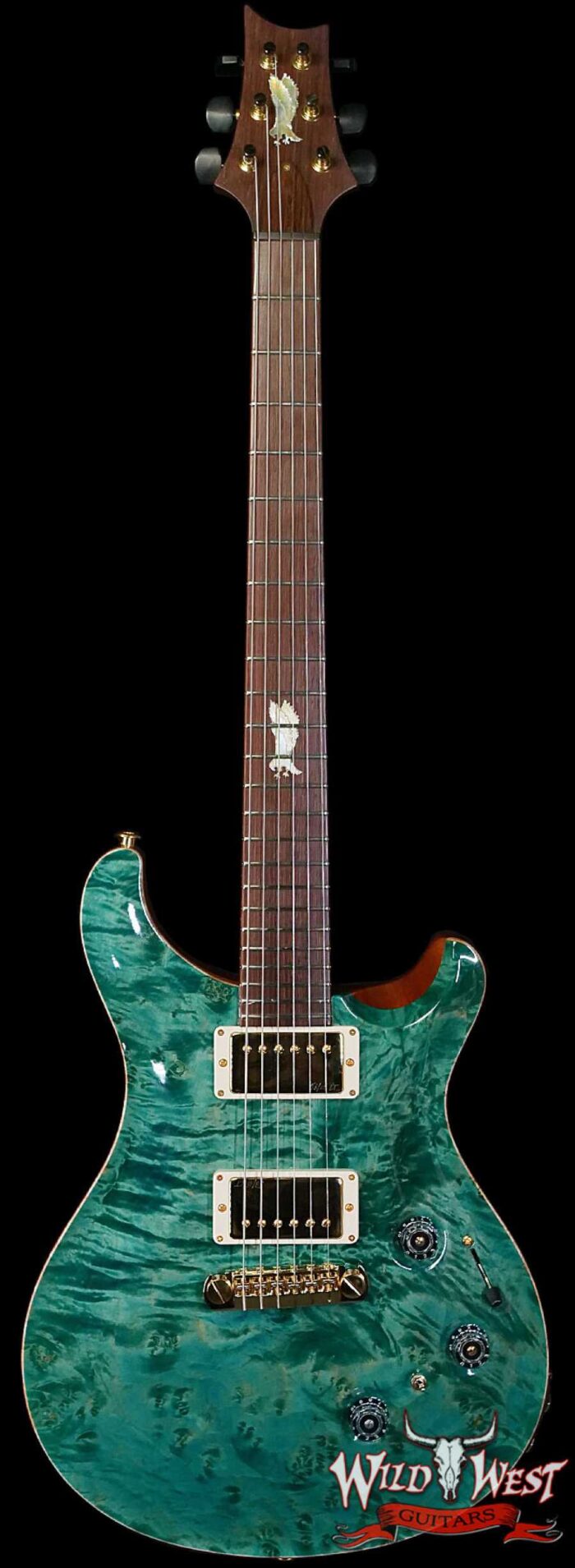Paul Reed Smith PRS Private Stock # 11320 Custom 24 Piezo Stoptail Burl Maple Top Madagascar Rosewood Fingerboard Bahamian Blue 7.95 lbs - Image 1