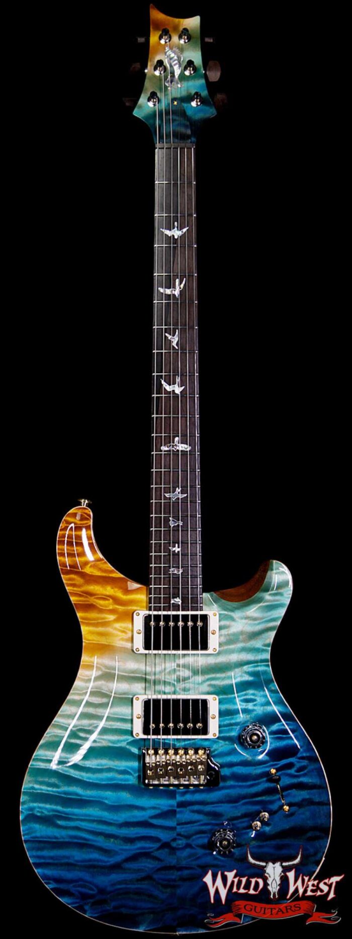 PRS Private Stock #7472 Custom 24-08 Quilt Top & Back Brazilian Rosewood Neck Beach Cross Fade - Image 1