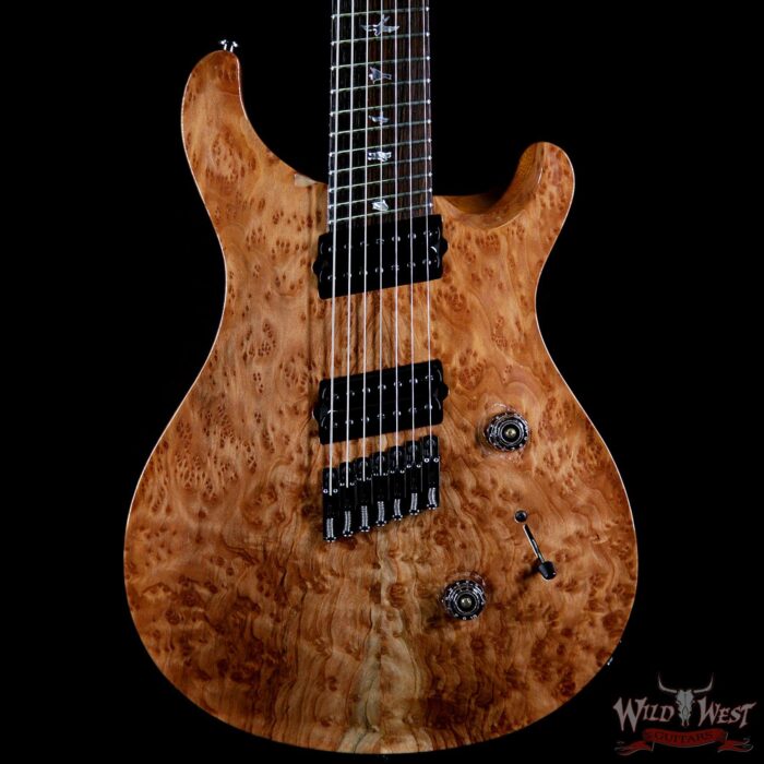 PRS Private Stock #7476 Custom 24 7-String Fanned Fret Redwood Burl Top Brazilian Rosewood Board Natural - Image 3