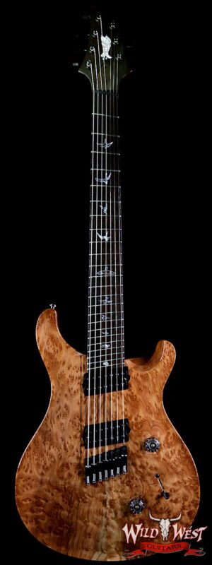 PRS Private Stock #7476 Custom 24 7-String Fanned Fret Redwood Burl Top Brazilian Rosewood Board Natural