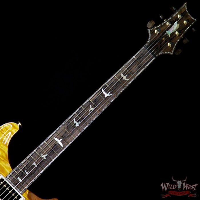 PRS Private Stock #7478 Violin II 1-Piece Quilt Maple Top Madrone Burl Back Ziricote Neck & Board Honey Gold - Image 9