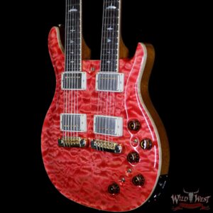 PRS Private Stock #7827 Doubleneck McCarty 594 Semi-Hollow Piezo Brazilian Rosewood Board Salmon - Image 2