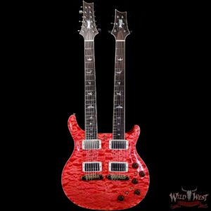 PRS Private Stock #7827 Doubleneck McCarty 594 Semi-Hollow Piezo Brazilian Rosewood Board Salmon - Image 4