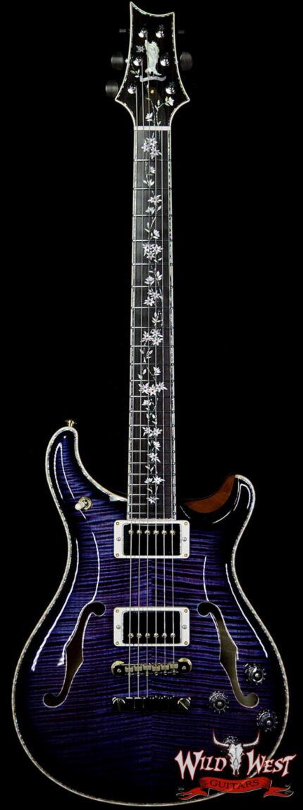 PRS Private Stock #7849 McCarty 594 Hollowbody II Tree of Life Aqua Violet Smoked Burst Brazilian Rosewood Fingerboard