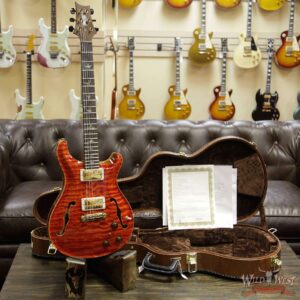 PRS Private Stock #8134 Hollowbody II Piezo Quilted Maple Top & Back Brazilian Rosewood Board Santana Orange - Image 11