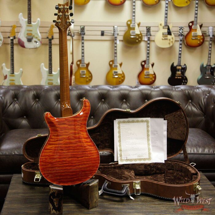PRS Private Stock #8134 Hollowbody II Piezo Quilted Maple Top & Back Brazilian Rosewood Board Santana Orange - Image 14