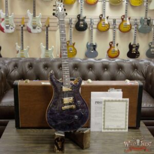 PRS Private Stock #8135 Custom 24 Stoptail Burl Maple Top Brazilian Rosewood Board Aqua Violet - Image 11
