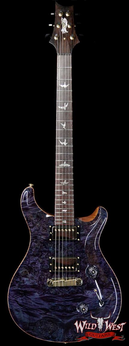 PRS Private Stock #8135 Custom 24 Stoptail Burl Maple Top Brazilian Rosewood Board Aqua Violet