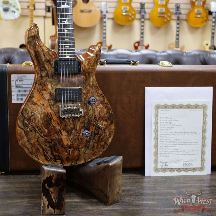 Paul Reed Smith Private Stock # 8481 Custom 24 Spalted Maple Top Roasted Flame Mahogany Neck African Blackwood Fingerboard Natural - Image 9