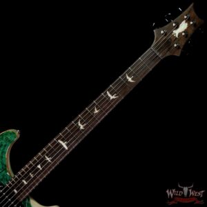 Paul Reed Smith PRS Private Stock # 9124 “Green Heart” Custom 24 Piezo Stoptail Burl Top Brazilian Rosewood Board Bahamian Blue - Image 4