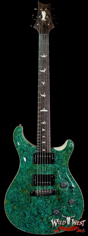 Paul Reed Smith PRS Private Stock # 9124 “Green Heart” Custom 24 Piezo Stoptail Burl Top Brazilian Rosewood Board Bahamian Blue
