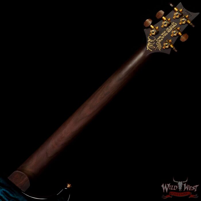 PRS Private Stock #9127 Custom 24 1-Piece Quilt Maple Top & Back Brazilian Rosewood Neck & Board Blue Tourmaline Smoked Burst - Image 5