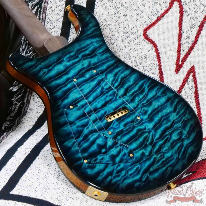 PRS Private Stock #9127 Custom 24 1-Piece Quilt Maple Top & Back Brazilian Rosewood Neck & Board Blue Tourmaline Smoked Burst - Image 11