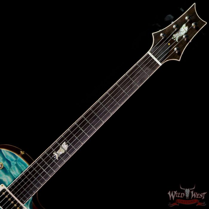 Paul Reed Smith PRS Private Stock # 9128 McCarty 594 Hollowbody II Piezo Singlecut Brazilian Rosewood Board Faded Turquoise - Image 4