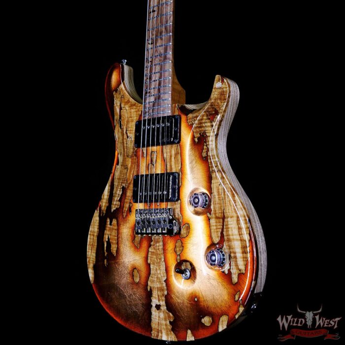 Paul Reed Smith PRS Private Stock #9776 Custom 24 Spalted Maple Top Natural with Smoked Copper Leaf - Image 2