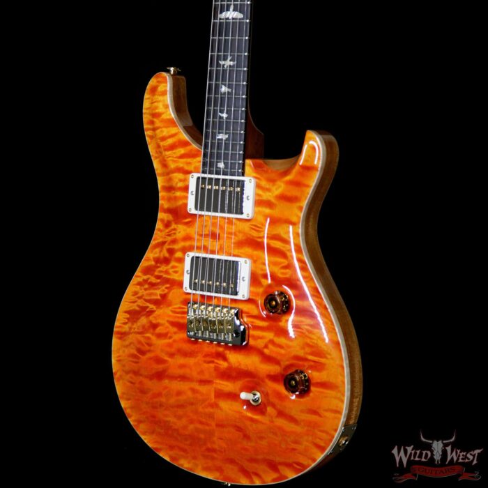 PRS Wood Library 10 Top Custom 24 Quilt Maple Top Brazilian Rosewood Fingerboard Orange - Image 2