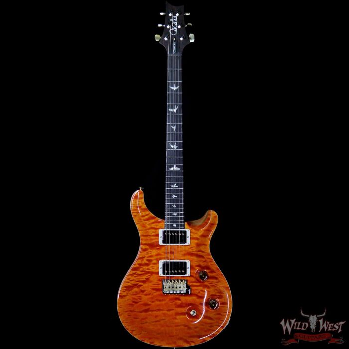 PRS Wood Library 10 Top Custom 24 Quilt Maple Top Brazilian Rosewood Fingerboard Orange - Image 4