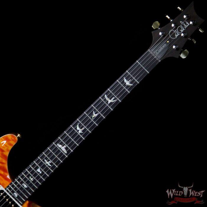 PRS Wood Library 10 Top Custom 24 Quilt Maple Top Brazilian Rosewood Fingerboard Orange - Image 7