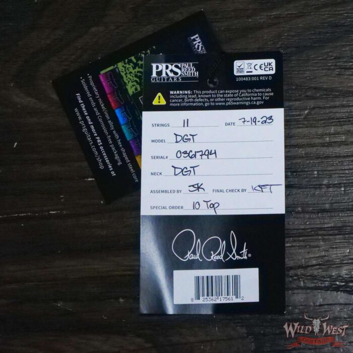 Paul Reed Smith PRS Core 10 Top Quilt Maple Top DGT David Grissom Trem Black Gold Burst - Image 11
