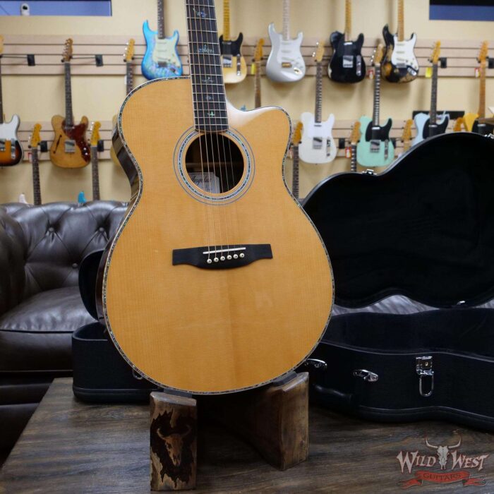 PRS SE A60E Cutaway Electric-Acoustic Guitar Sitka Spruce Top Ziricote Back & Side Ebony Fingerboard - Image 6