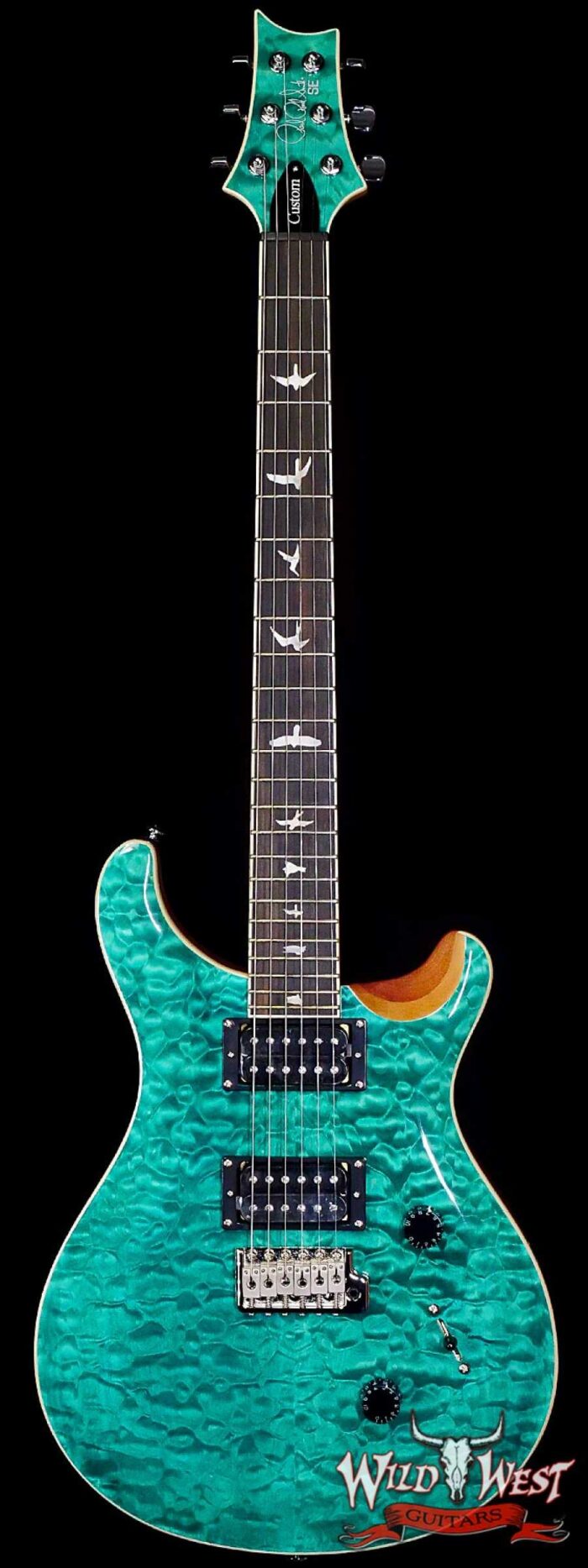 Paul Reed Smith PRS SE Custom 24 Quilt Turquoise F050465 - Image 1
