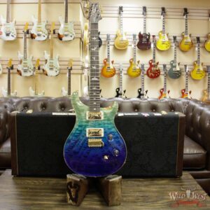 PRS Wood Library 10 Top Custom 24 Fatback Quilt Top Flame Neck Korina Brazilian Rosewood Board Blue Fade - Image 11