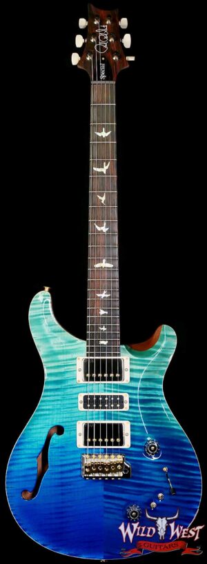 Paul Reed Smith PRS Wood Library 10 Top Special 22 Semi-Hollow Flame Maple Neck Brazilian Rosewood Fingerboard Blue Fade 6.95 LBS (US Only / No International Shipping)