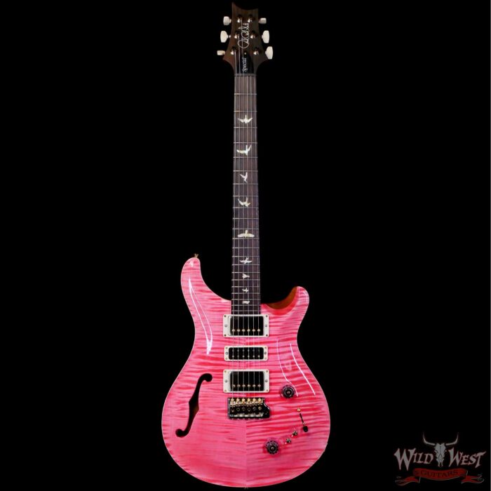 Paul Reed Smith PRS Wood Library 10 Top Special 22 Semi-Hollow Flame Maple Neck Brazilian Rosewood Fingerboard Bonnie Pink 7.30 LBS (US Only / No International Shipping) - Image 3